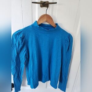 LOFT Vibrant Blue Mock Turtleneck Tee